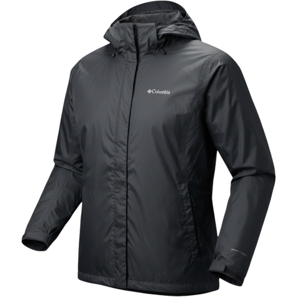 Columbia Arcadia II Rain Jacket Womens XL Black Waterproof Omni-Tech Shell
